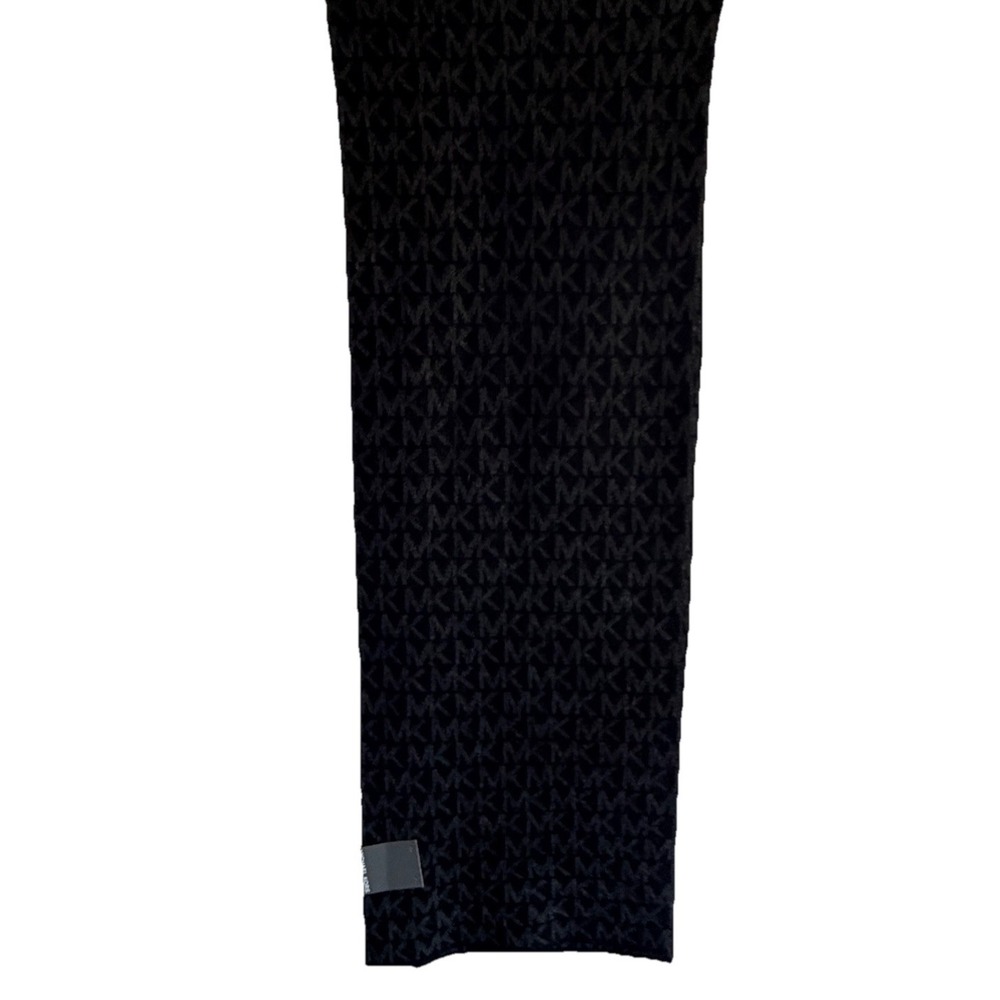 Michael Kors MK Inverted Logo Scarf Black Gray NWT